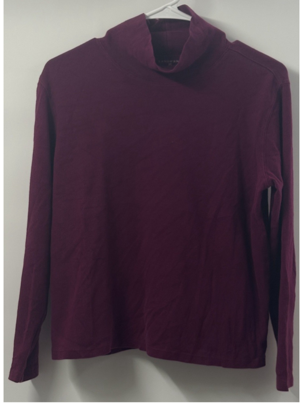 Lands End Turtleneck Small Burgundy Dark Academia Preppy Layering Knit Top